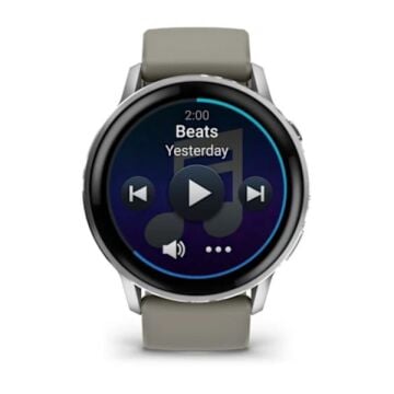 Garmin Venu 4 - 45 mm - Gümüş Gri Silikon Kayışlı