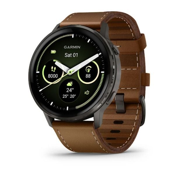 Garmin Venu 4 - 45 mm - Kahverengi Deri Kayışlı