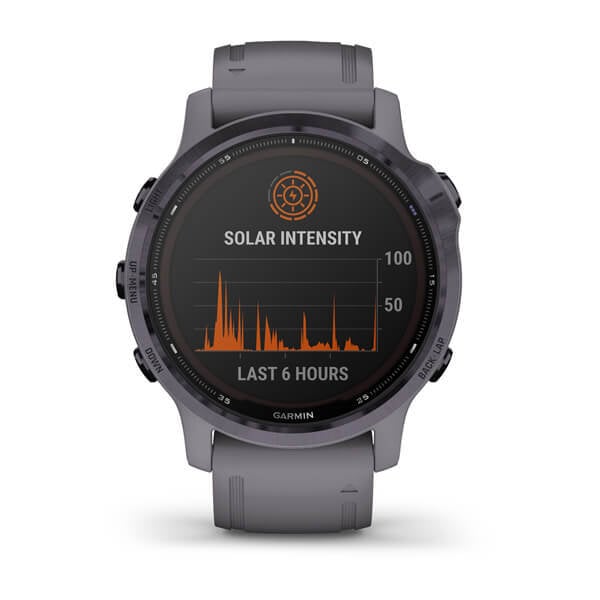 Garmin Fenix 6S Pro Solar Ametist Çelik Multispor GPS Akıllı Saat - Gri Kayış