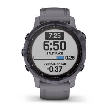 Garmin Fenix 6S Pro Solar Ametist Çelik Multispor GPS Akıllı Saat - Gri Kayış
