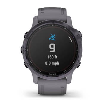 Garmin Fenix 6S Pro Solar Ametist Çelik Multispor GPS Akıllı Saat - Gri Kayış