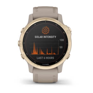 Garmin Fenix 6S Pro Solar Light Gold Multispor GPS Akıllı Saat - Kum Rengi Kayış