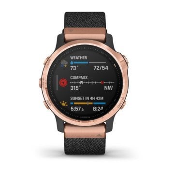 Garmin Fenix 6S Pro Sapphire Rose Gold Siyah Naylon Kayış