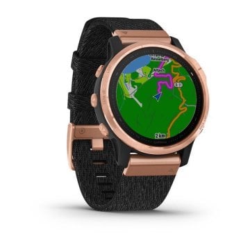 Garmin Fenix 6S Pro Sapphire Rose Gold Siyah Naylon Kayış