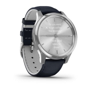 Garmin Vivomove Luxe Gümüş Akıllı Saat-Lacivert italyan Deri Kayış