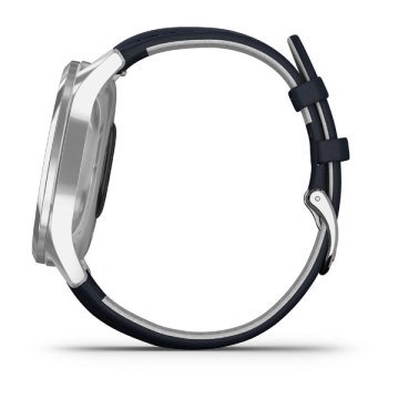 Garmin Vivomove Luxe Gümüş Akıllı Saat-Lacivert italyan Deri Kayış