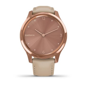 Garmin Vivomove Luxe 18K Rose Gold Akıllı Saat-Bej italyan Deri Kayış