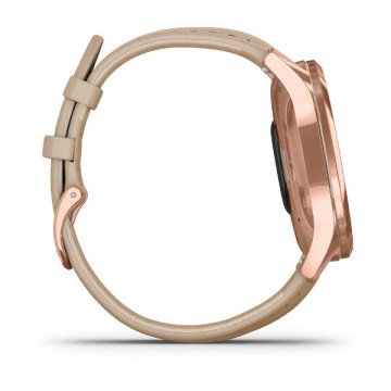 Garmin Vivomove Luxe 18K Rose Gold Akıllı Saat-Bej italyan Deri Kayış