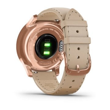 Garmin Vivomove Luxe 18K Rose Gold Akıllı Saat-Bej italyan Deri Kayış