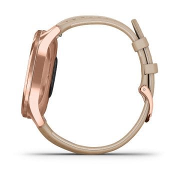 Garmin Vivomove Luxe 18K Rose Gold Akıllı Saat-Bej italyan Deri Kayış