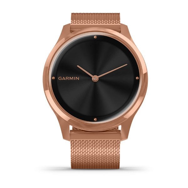 Garmin Vivomove Luxe 18K Rose Gold Akıllı Saat-Milanese Rose Gold Çelik Kayış