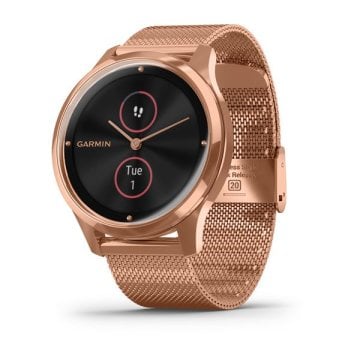 Garmin Vivomove Luxe 18K Rose Gold Akıllı Saat-Milanese Rose Gold Çelik Kayış