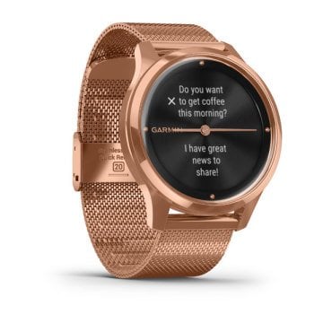 Garmin Vivomove Luxe 18K Rose Gold Akıllı Saat-Milanese Rose Gold Çelik Kayış