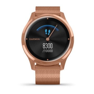Garmin Vivomove Luxe 18K Rose Gold Akıllı Saat-Milanese Rose Gold Çelik Kayış