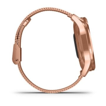 Garmin Vivomove Luxe 18K Rose Gold Akıllı Saat-Milanese Rose Gold Çelik Kayış