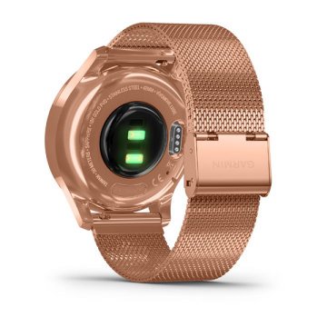 Garmin Vivomove Luxe 18K Rose Gold Akıllı Saat-Milanese Rose Gold Çelik Kayış