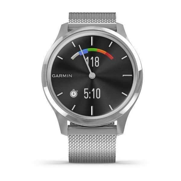 Garmin Vivomove Luxe Gümüş Akıllı Saat-Milanese Gümüş Çelik Kayış