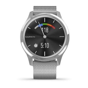 Garmin Vivomove Luxe Gümüş Akıllı Saat-Milanese Gümüş Çelik Kayış