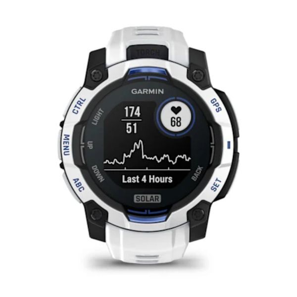 Garmin Instinct 3 – 45 mm Solar - Beyaz Mavi görsel 2