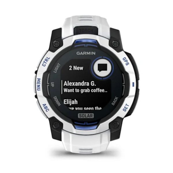 Garmin Instinct 3 – 45 mm Solar - Beyaz Mavi görsel 4