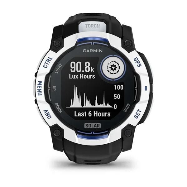 Garmin Instinct 3 – 50 mm Solar - Siyah Beyaz görsel 2