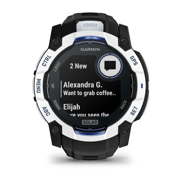Garmin Instinct 3 – 50 mm Solar - Siyah Beyaz görsel 4