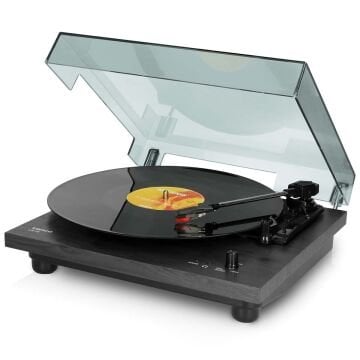 LS-10BK Turntable - Dahili Hoparlörlü Ahşap Siyah Pikap