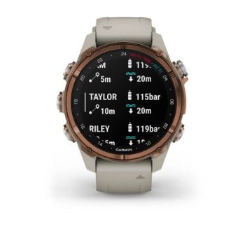 Garmin Descent Mk3i – 43 mm - Bronz PVD Titanyum, French Gri Silikon Kayışlı