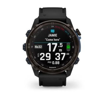 Garmin Descent Mk3i – 51 mm - Karbon Gri DLC Titanyum, Siyah Silikon Kayışlı
