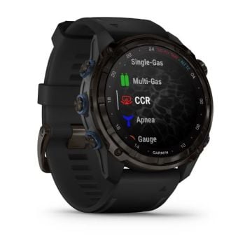 Garmin Descent Mk3i – 51 mm - Karbon Gri DLC Titanyum, Siyah Silikon Kayışlı