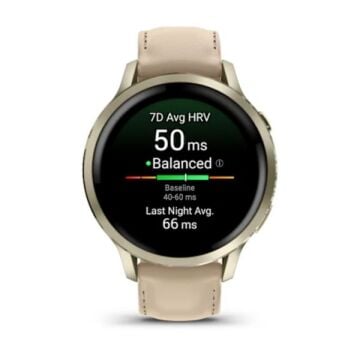 Garmin Venu 4 - 41 mm - Lunar Gold Deri Kayışlı