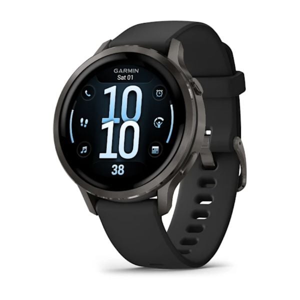Garmin Venu 4 - 41 mm - Siyah Silikon Kayışlı