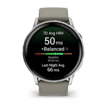 Garmin Venu 4 - 45 mm - Gümüş Gri Silikon Kayışlı