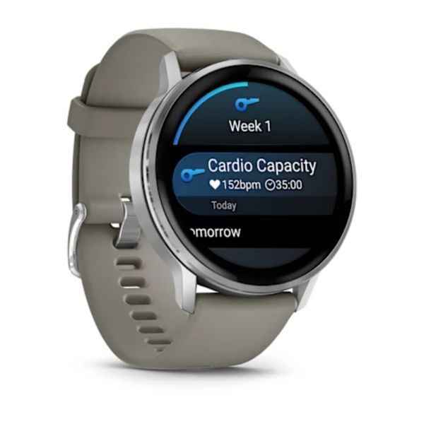 Garmin Venu 4 45 mm Gümüş Gri Silikon Kayışlı görsel 3