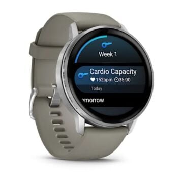Garmin Venu 4 - 45 mm - Gümüş Gri Silikon Kayışlı