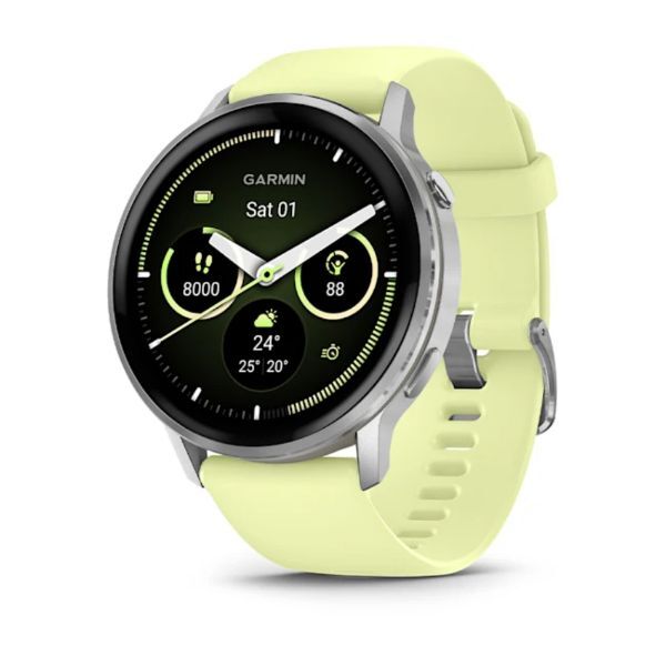 Garmin Venu 4 45 mm Gümüş Sarı Silikon Kayışlı ana görsel