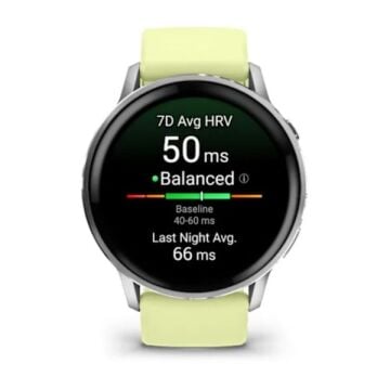Garmin Venu 4 - 45 mm - Gümüş Sarı Silikon Kayışlı
