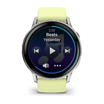 Garmin Venu 4 - 45 mm - Gümüş Sarı Silikon Kayışlı