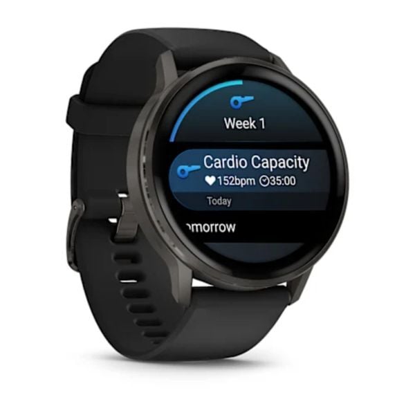 Garmin Venu 4 45 mm Siyah Silikon Kayışlı görsel 3