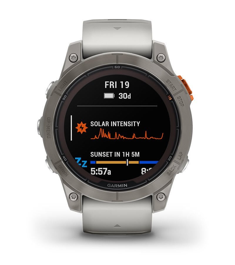 Garmin fenix 7 Pro Sapphire Solar Edition Titanyum Beyaz, Turuncu
