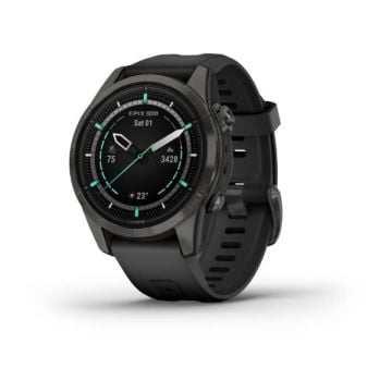 Garmin epix Pro (Gen 2) – Sapphire Edition | 42 mm - Karbon Gri DLC Titanyum, Siyah kayışlı