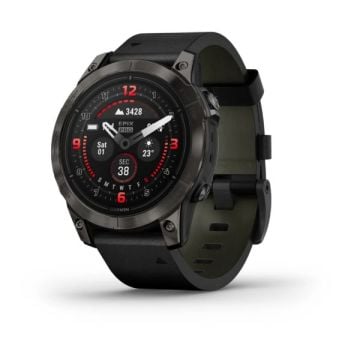 Garmin epix Pro (Gen 2) – Sapphire Edition | 47 mm - Karbon Gri DLC Titanyum, Siyah Deri kayışlı