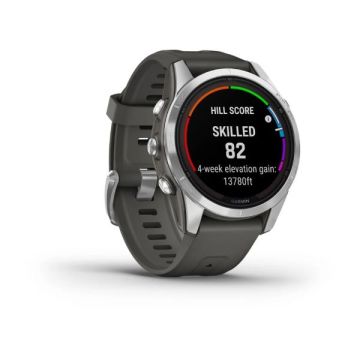Garmin fenix 7S Pro Solar Edition - Gümüş,  Grafit kayışlı