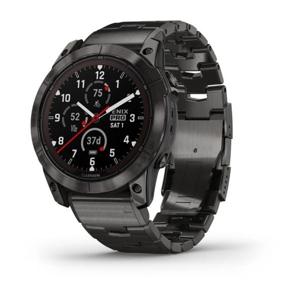Garmin fenix 7X Pro Sapphire Solar Edition - Karbon Gri DLC Titanyum, Tiyanyum Kayışlı