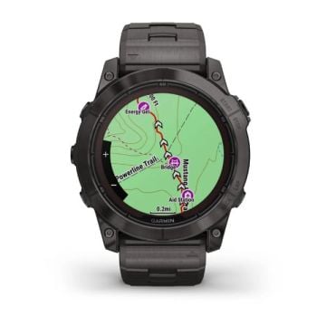 Garmin fenix 7X Pro Sapphire Solar Edition - Karbon Gri DLC Titanyum, Tiyanyum Kayışlı