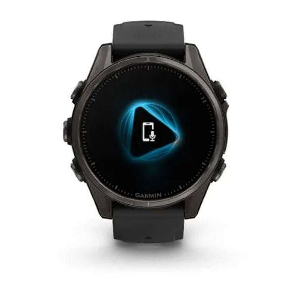 Garmin Fenix 8 - 43 mm, AMOLED - Sapphire, Karbon gri DLC titanyum, Siyah/Gri Silikon Kayışlı görsel 4