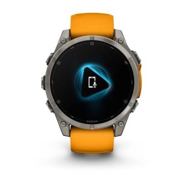 Garmin Fenix 8 - 47 mm, AMOLED - Sapphire, Titanyum, Turuncu/Grafit Silikon Kayışlı