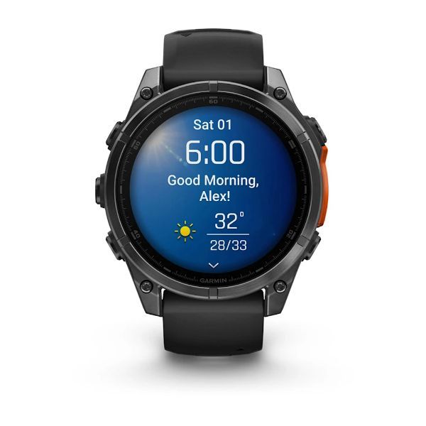 Garmin Fenix 8 - 47 mm, AMOLED - Slate Gri, Siyah Silikon Kayışlı görsel 2