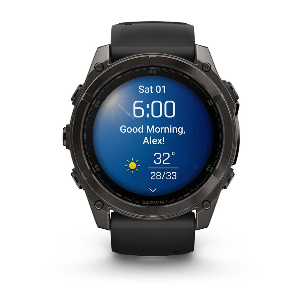 Garmin Fenix 8 - 51 mm, AMOLED - Sapphire, Karbon Gri DLC, Siyah/Gri Silikon Kayışlı görsel 2