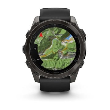 Garmin Fenix 8 - 51 mm, AMOLED - Sapphire, Karbon Gri DLC, Siyah/Gri Silikon Kayışlı